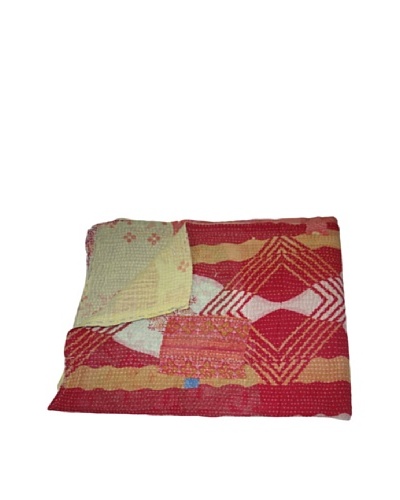 Large Vintage Preeti Kantha Throw, Multi, 60 x 90