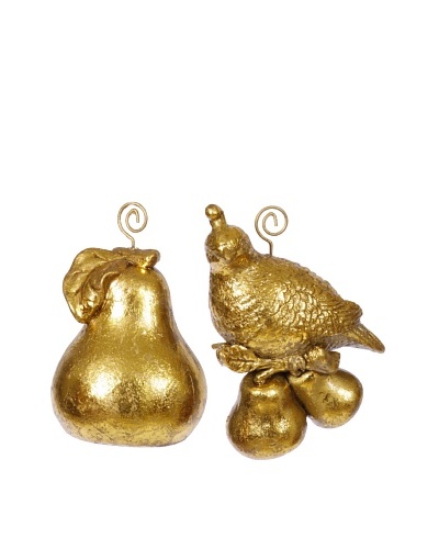 Set of 2 Partridge/Pear Card Holders