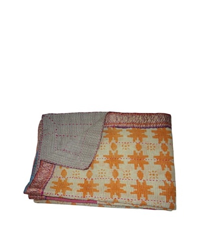 Vintage Navneet Kantha Throw, Multi, 60 x 90