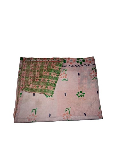 Large Vintage Navneet Kantha Throw, Multi, 60 x 90