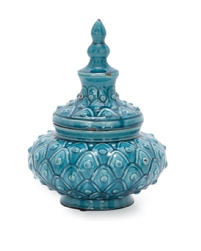 15 Turquoise Ceramic Lidded JarAs You See