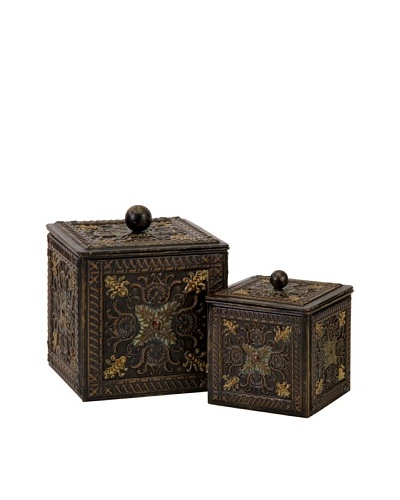 Set of 2 Arabian Nights Lidded Boxes