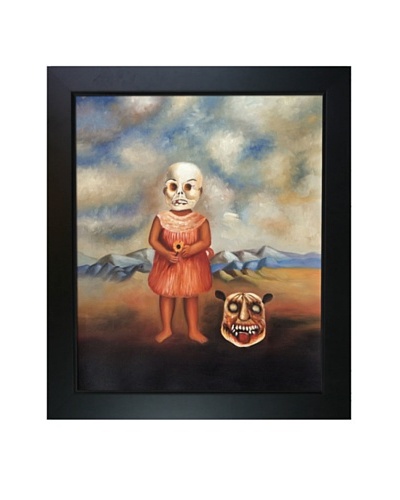 Frida Kahlo's Girl with Death Mask Framed Reproduction Oil Painting