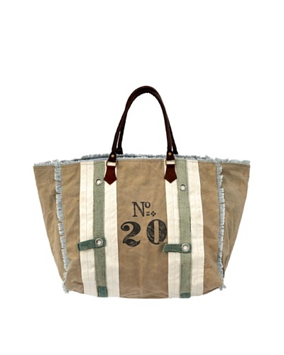 Emma Carryall Bag, Tan/Green/Cream/Blue