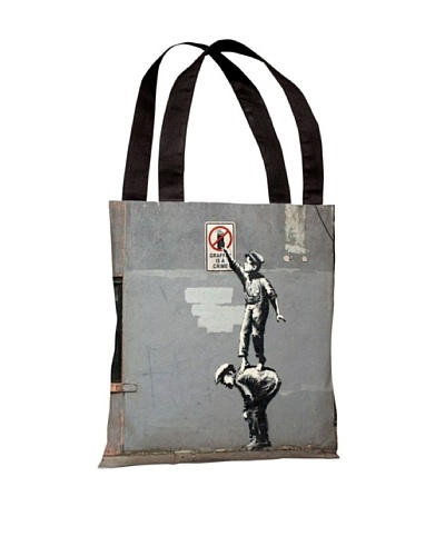 Banksy Graffiti is a Crime Tote Bag