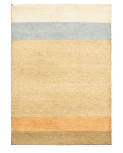 Hand-Knotted Gabbeh Modern Rug, Khaki, 4' 8 x 6' 7