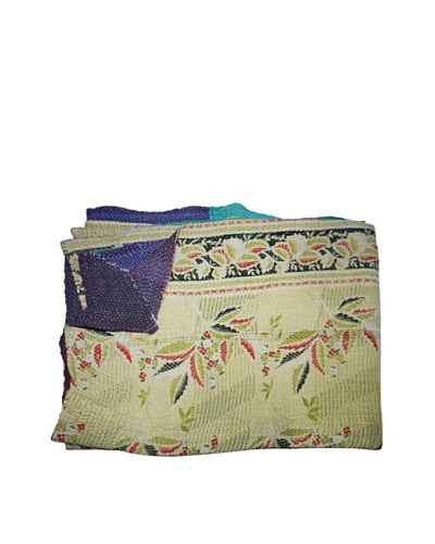 Vintage Kantha Throw, Multi, 60″ x 75″