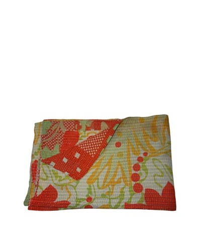 Vintage Navneet Kantha Throw, Multi, 60 x 90