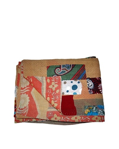 Vintage Lalima Kantha Throw, Multi, 60 x 90