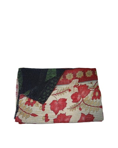 Vintage Navneet Kantha Throw, Multi, 60 x 90