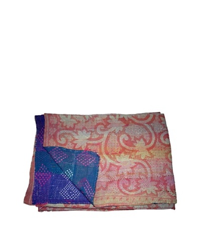 Vintage Lalima Kantha Throw, Multi, 60 x 90