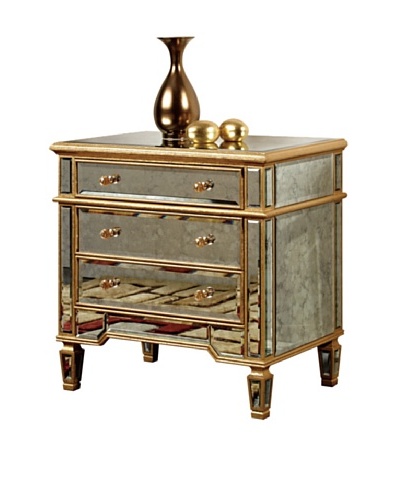 Florentine 3-Drawer Cabinet, Gold Leaf/Antique Mirror