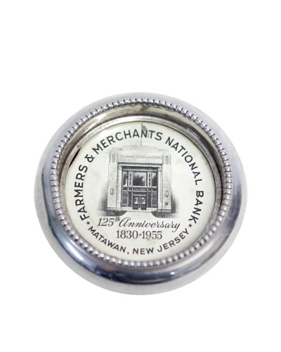 Vintage Circa 1955 Farmers & Merchants National Bank 125th Anniversary Ashtray 1830-1955