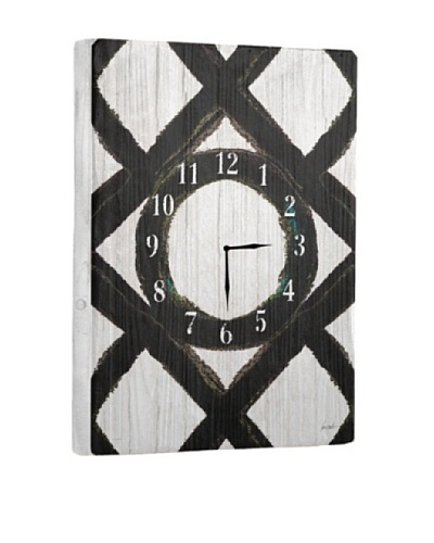 Black White Reclaimed Wood Clock