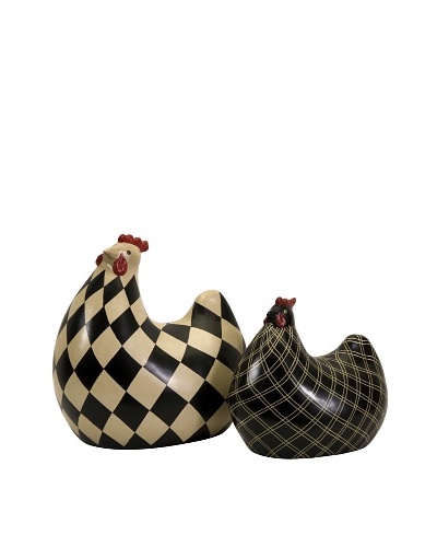 Set of 2 Herrick Black and White Chickens