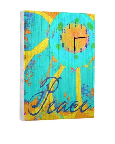 Peace Flower Reclaimed Wood Clock