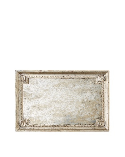 Venezia Rectangular Serving Tray, Antique Silver Leaf