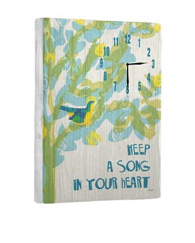 Keep A Song In Your Heart Reclaimed Wood Clock