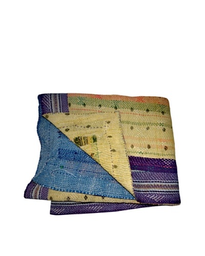 Vintage Lavanya Kantha Throw, Multi, 60″ x 90″