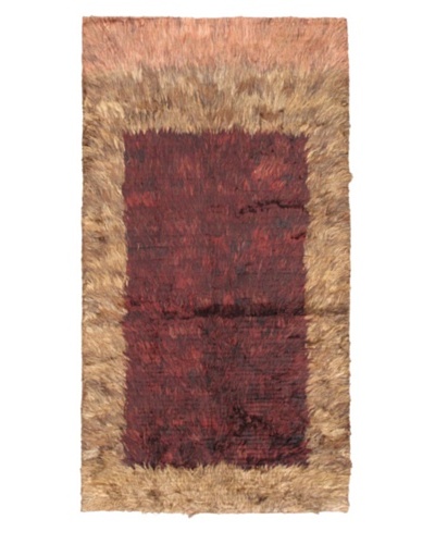 Rabat Long Hair Modern Rug, Dull Red, 3' 7 x 6' 7