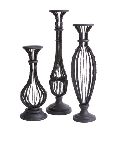 Set of 3 Lacombe Metal Candleholders