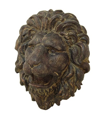 Lion Head Wall Décor, Dark Brown