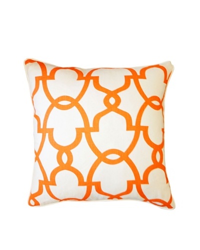 Dean Throw Pillow, Cream/Orange