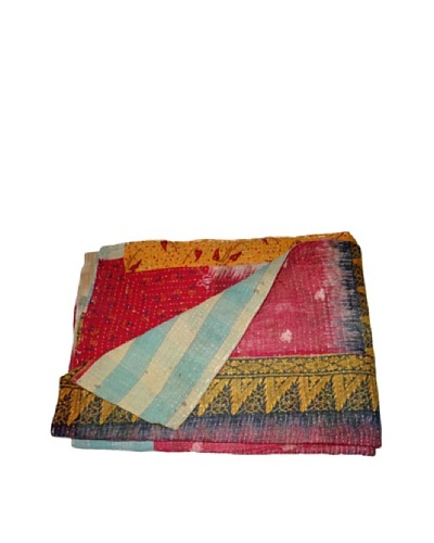 Vintage Aakaanksha Kantha Throw, Multi, 60″ x 90″