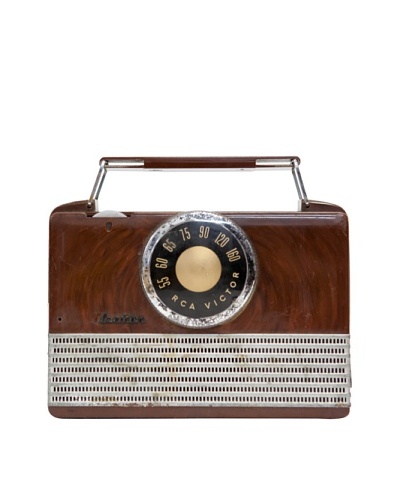 Vintage RCA Victor Radio, Brown, 2x7.5x7