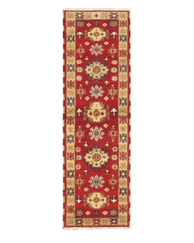 Hand-Knotted Royal Kazak Wool Rug, Red, 2' 0 x 6' 7