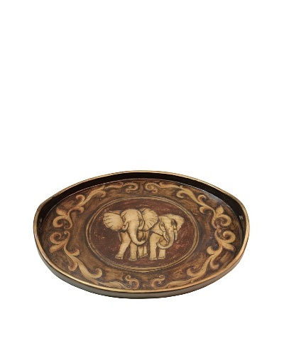 Elephants Tray, Walnut/Creme