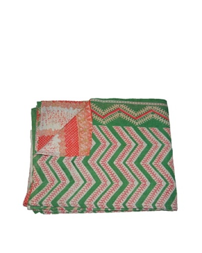 Large Vintage Lalima Kantha Throw, Multi, 60″ x 90″