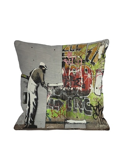 Banksy Graffiti Wallpaper Pillow