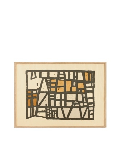 Abstract Framed Artwork, Grey/Cream/Brown