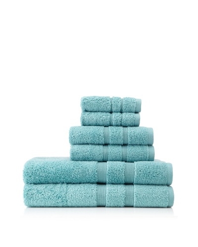 Famous International 6-Piece Mandarin Bath Towel Set, Aqua
