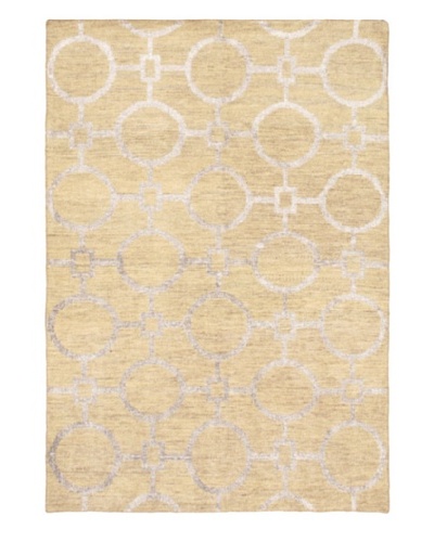 Hand-Knotted Mystique Gabbeh Modern Rug, Light Gold, 5' 2 x 7' 5