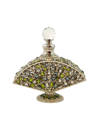 Hand-Set Crystal Bejeweled Fan Perfume Bottle