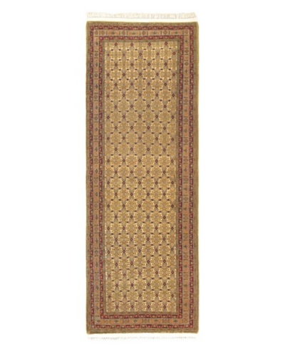 Hand-knotted Keisari Traditional Runner Wool Rug, Cream/Khaki, 3' 4 x 9' 4 Runner