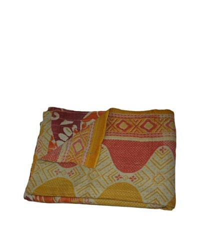 Vintage Parul Kantha Throw, Multi, 60 x 90