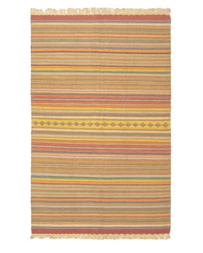 Hand-Woven Antique Palas Kilim, Copper/Gold, 5' x 8'