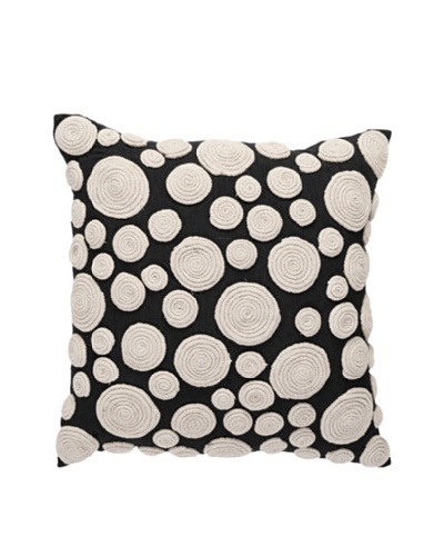 Snail Nature Pillow, Black/Beige, 18 x 18