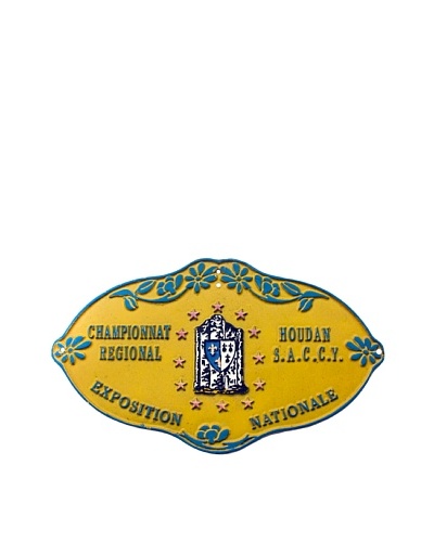 Vintage Steel French Sign Championant Regional Houdan S.A.C.C.Y. Expostion Nationale