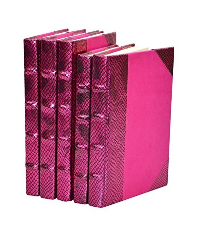 Set of 5 Exotic Metallic Collection Books, Pink