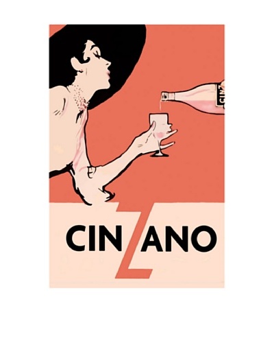 Orange Blackhat Cinzano Giclée Canvas Print