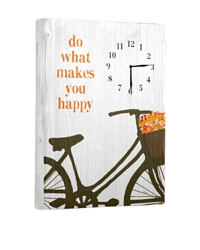 Do What Makes You Happy Reclaimed Wood Clock