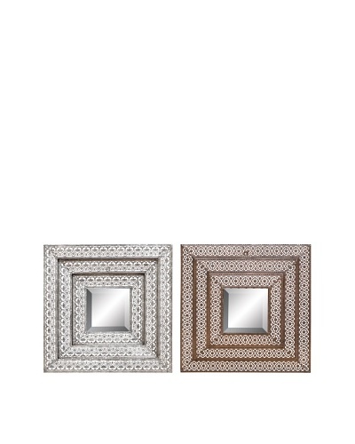 UMA Set of 2 Assorted Metal Wall MirrorsAs You See