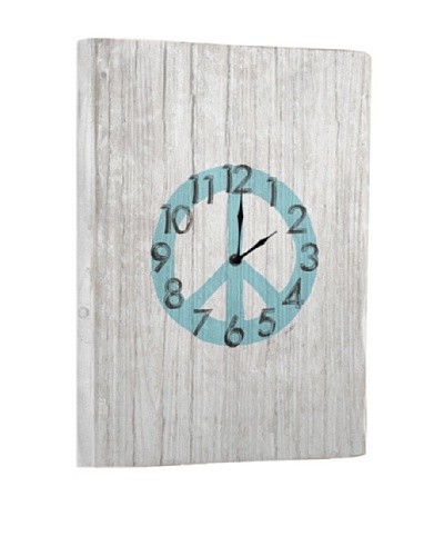 Peace Symbol Reclaimed Wood Clock