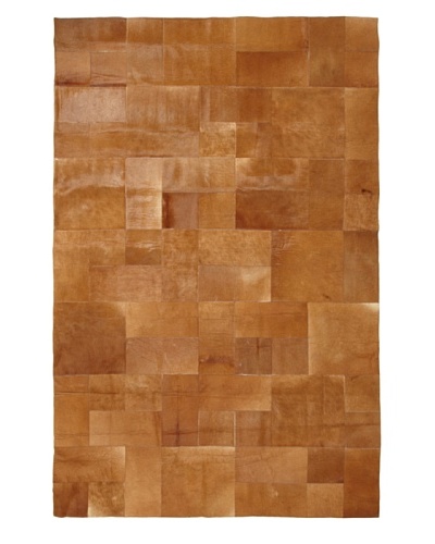 Hide Rug Brown Patchwork Rug, 6' x 9'