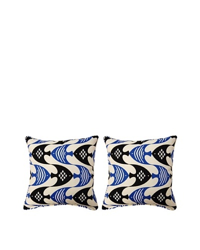 Ocean Current Set of 2 Corded 17 Pillows