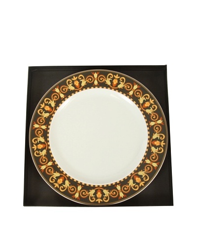 Versace By Rosenthal Barocco 9 Plate, Black/Yellow/White/Orange